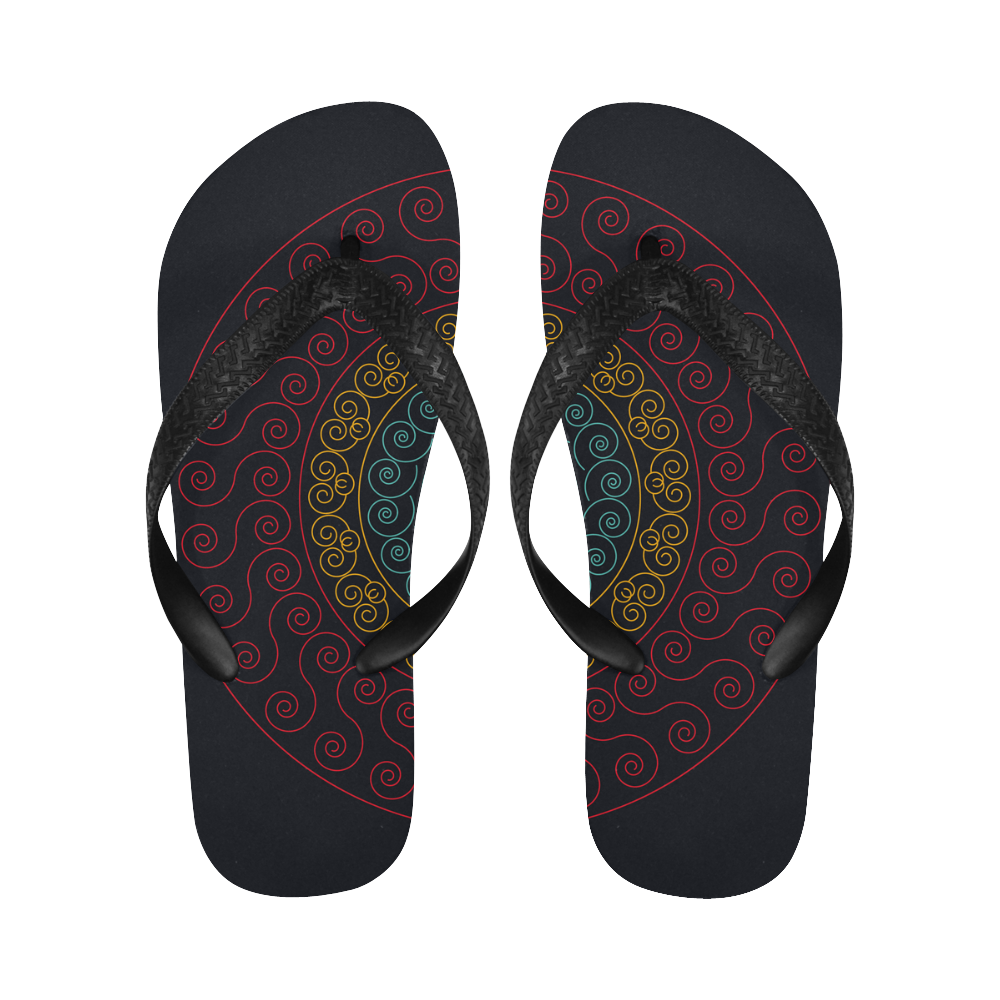 simply circular design mandala Flip Flops for Men/Women (Model 040)