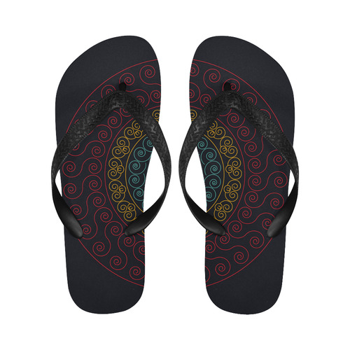 simply circular design mandala Flip Flops for Men/Women (Model 040)