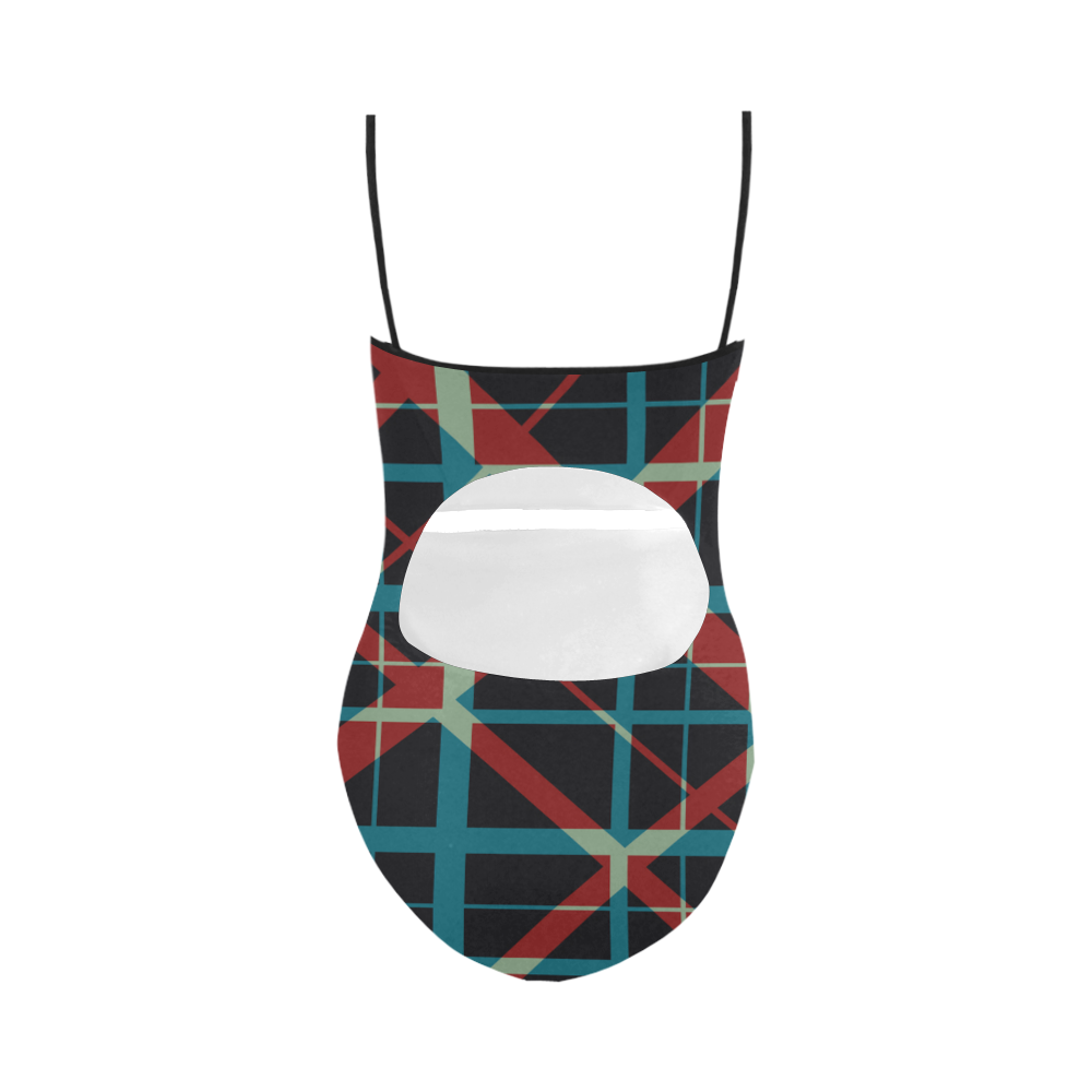 Plaid I Hipster style plaid pattern Strap Swimsuit ( Model S05)