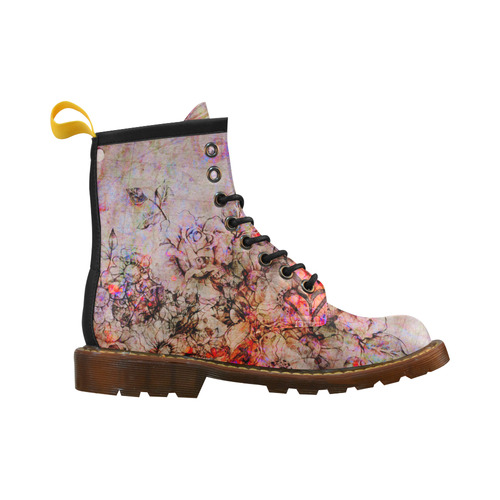 Flower Paper 5 High Grade PU Leather Martin Boots For Women Model 402H