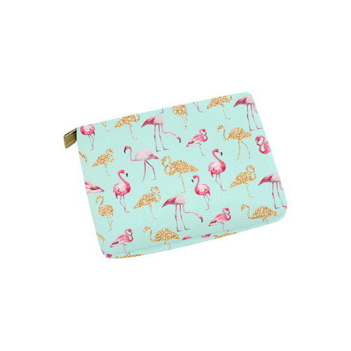 Flamingo (blue) Carry-All Pouch 6''x5''