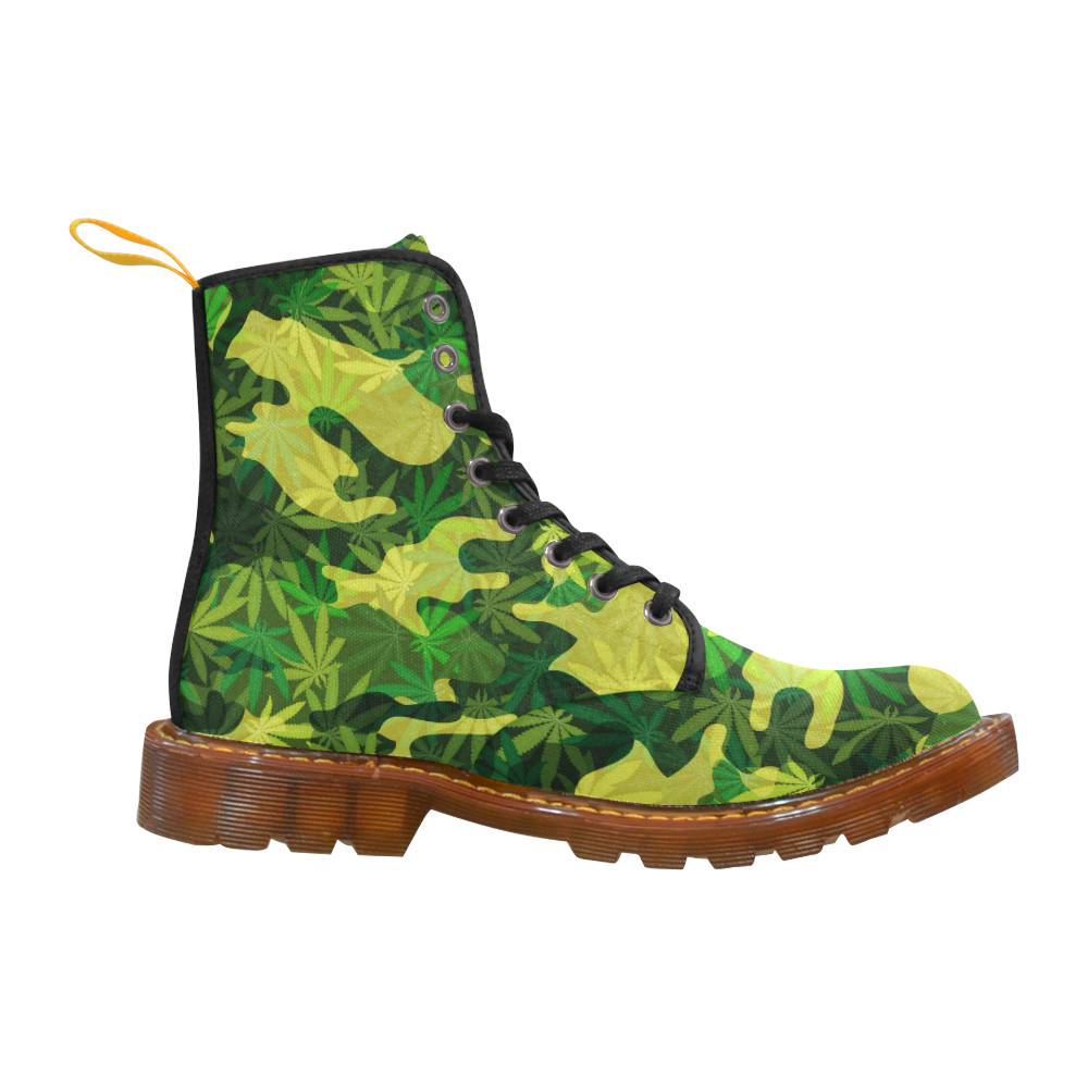 marijuana camouflage BOOTS Custom Canvas Boots For Women Model 1203H