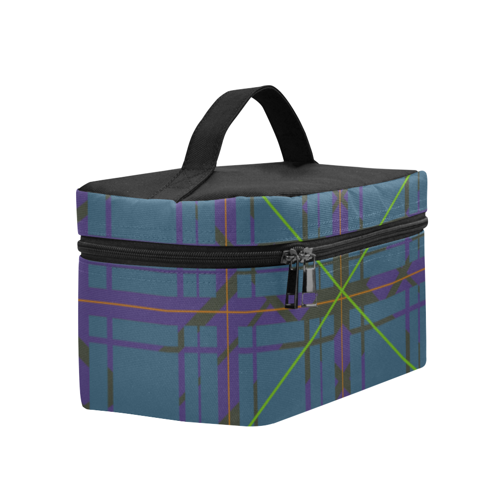 Neon plaid 80's style design Cosmetic Bag/Large (Model 1658) | ID: D1499305