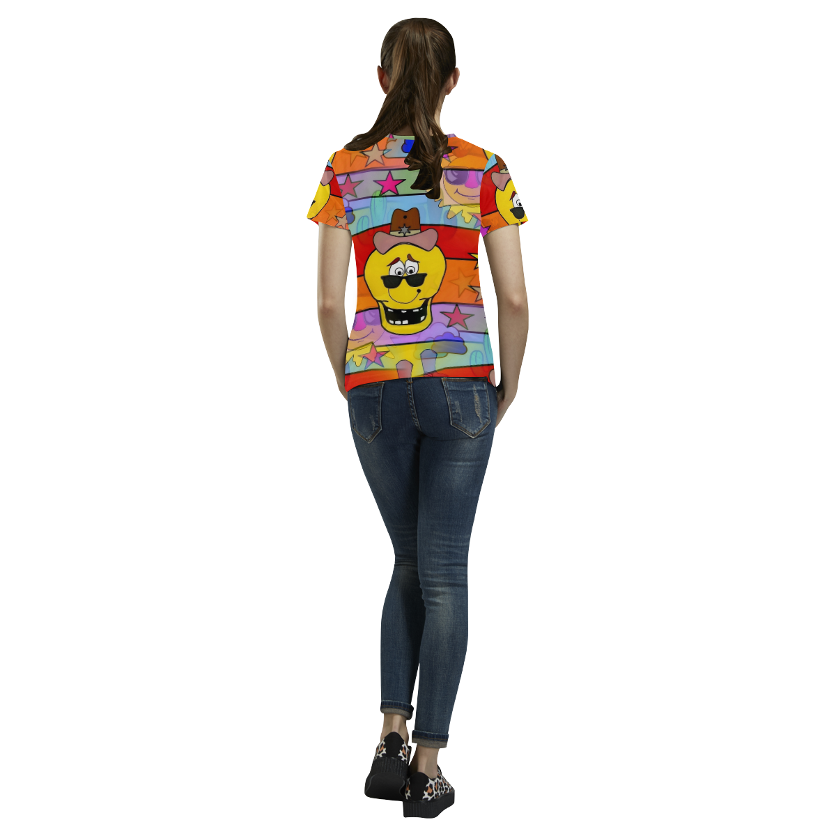 Fun Skull by Popart Lover All Over Print T-Shirt for Women (USA Size) (Model T40)