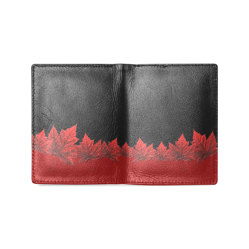 Canada Maple Leaf Wallets Leather Men's Leather Wallet (Model 1612)