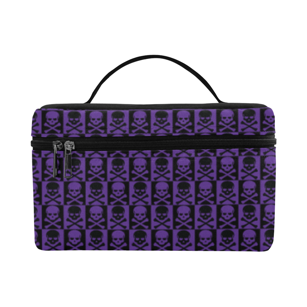 Gothic style Purple and Black Skulls Cosmetic Bag/Large (Model 1658)