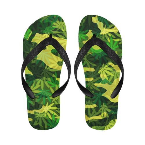 marijuana camouflage FLOPS Flip Flops for Men/Women (Model 040)