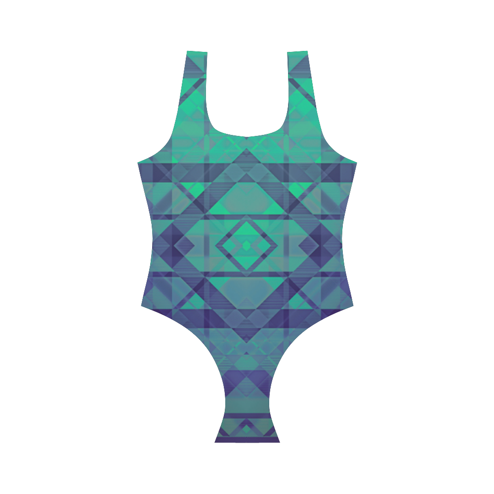 Sci-Fi Dream  Geometric design Modern style Vest One Piece Swimsuit (Model S04)
