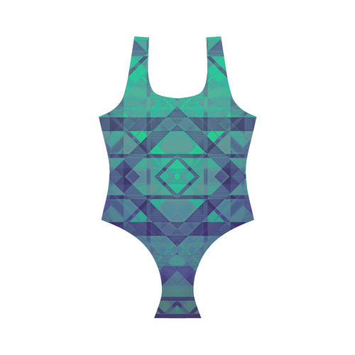 Sci-Fi Dream  Geometric design Modern style Vest One Piece Swimsuit (Model S04)