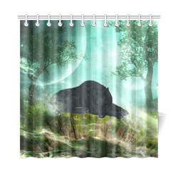 Sleeping wolf in the night Shower Curtain 72"x72"