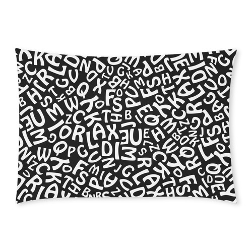 Alphabet Black and White Letters Custom Rectangle Pillow Case 20x30 (One Side)