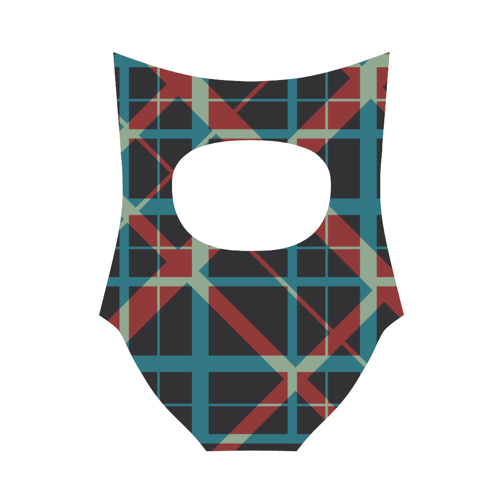 Plaid I Hipster style plaid pattern Strap Swimsuit ( Model S05)