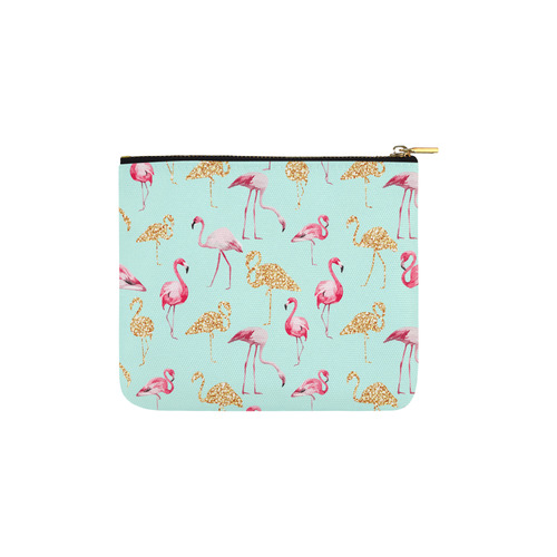 Flamingo (blue) Carry-All Pouch 6''x5''