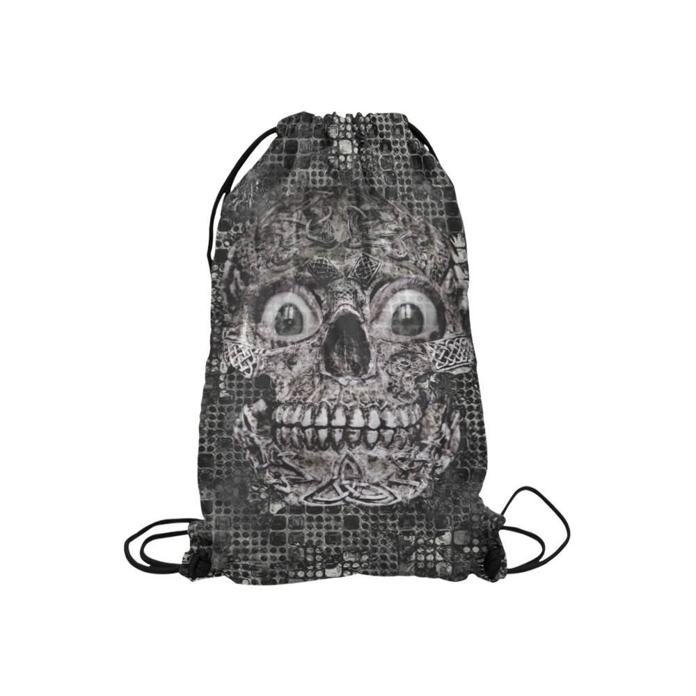 Stone and Metal Skull A by JamColors Small Drawstring Bag Model 1604 (Twin Sides) 11"(W) * 17.7"(H)