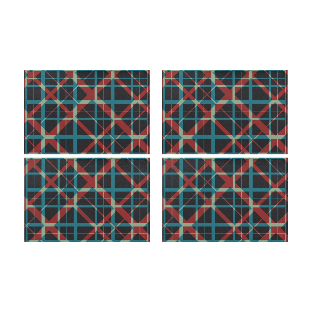Plaid I Hipster style plaid pattern Placemat 12’’ x 18’’ (Set of 4)