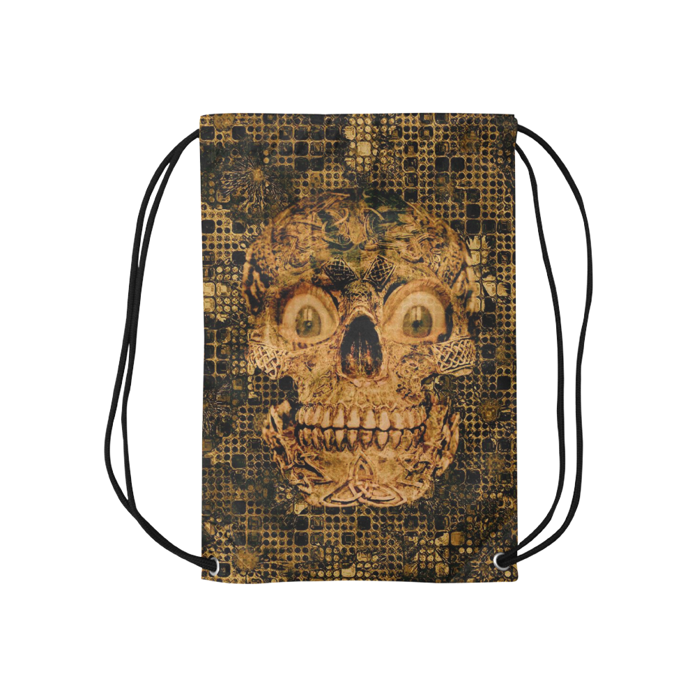 Stone and Metal Skull C by JamColors Small Drawstring Bag Model 1604 (Twin Sides) 11"(W) * 17.7"(H)