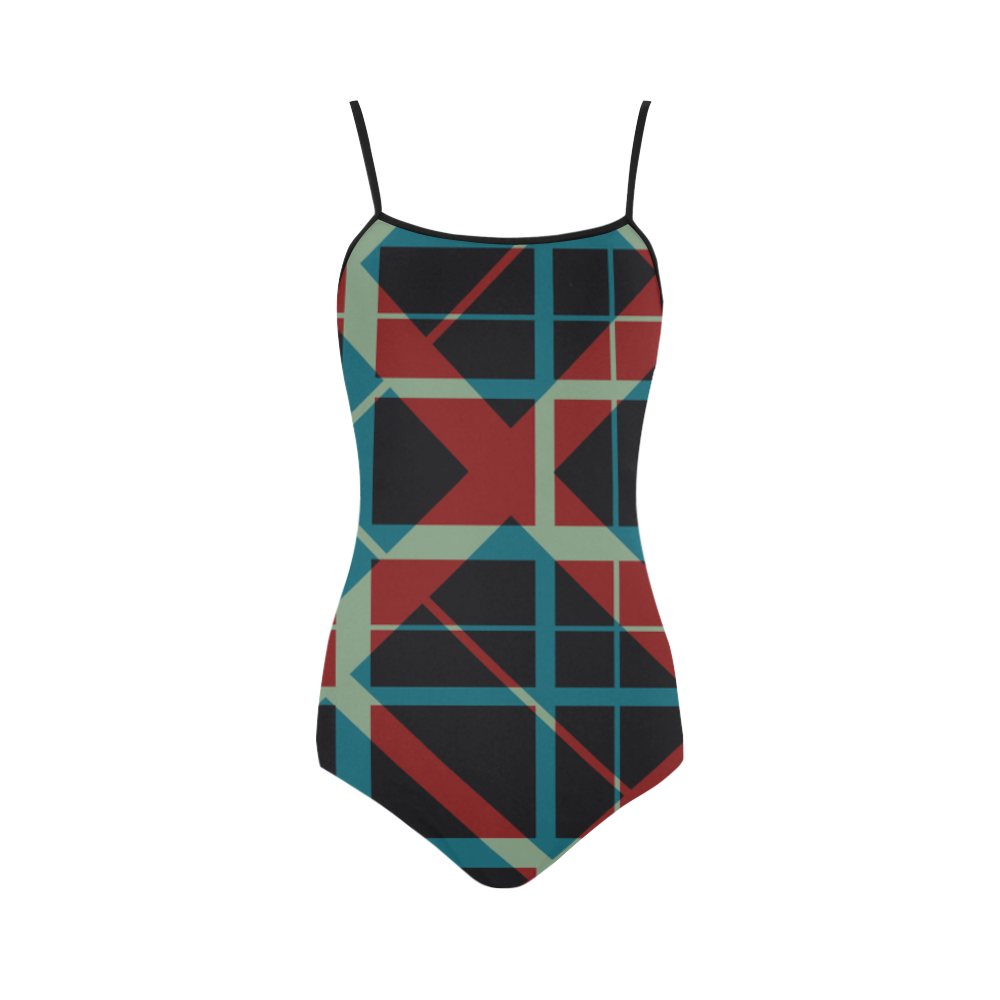 Plaid I Hipster style plaid pattern Strap Swimsuit ( Model S05)