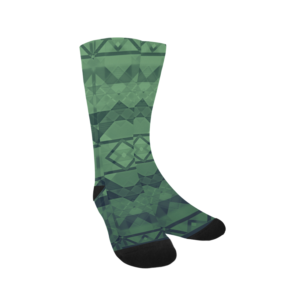 Sci-Fi Green Monster  Geometric design Modern style Trouser Socks