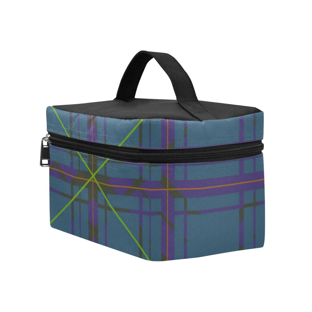 Neon plaid 80's style design Cosmetic Bag/Large (Model 1658)