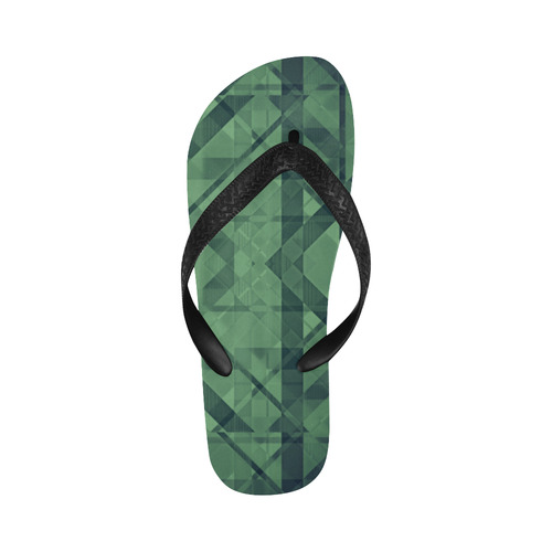 Sci-Fi Green Monster Geometric design Modern style Flip Flops for Men/Women (Model 040)