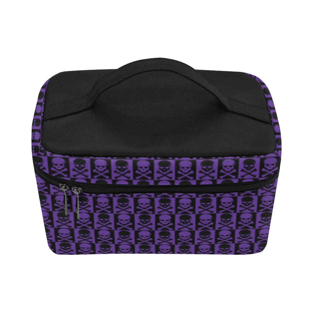 Gothic style Purple and Black Skulls Cosmetic Bag/Large (Model 1658)