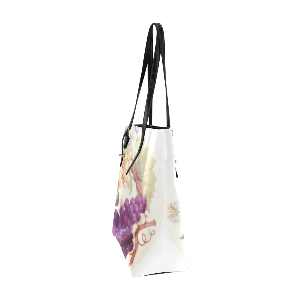 Purple Grapes Butterflies Vintage Floral Euramerican Tote Bag/Small (Model 1655)