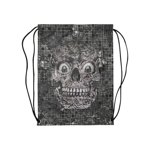 Stone and Metal Skull A by JamColors Medium Drawstring Bag Model 1604 (Twin Sides) 13.8"(W) * 18.1"(H)