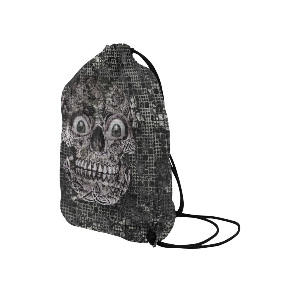 Stone and Metal Skull A by JamColors Medium Drawstring Bag Model 1604 (Twin Sides) 13.8"(W) * 18.1"(H)