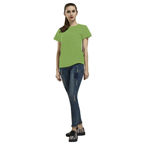 Trendy Basics - Trend Color GREENERY All Over Print T-Shirt for Women (USA Size) (Model T40)