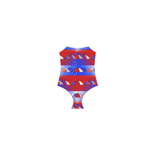 USA Umbrella Pop by Popart Lover Strap Swimsuit ( Model S05)