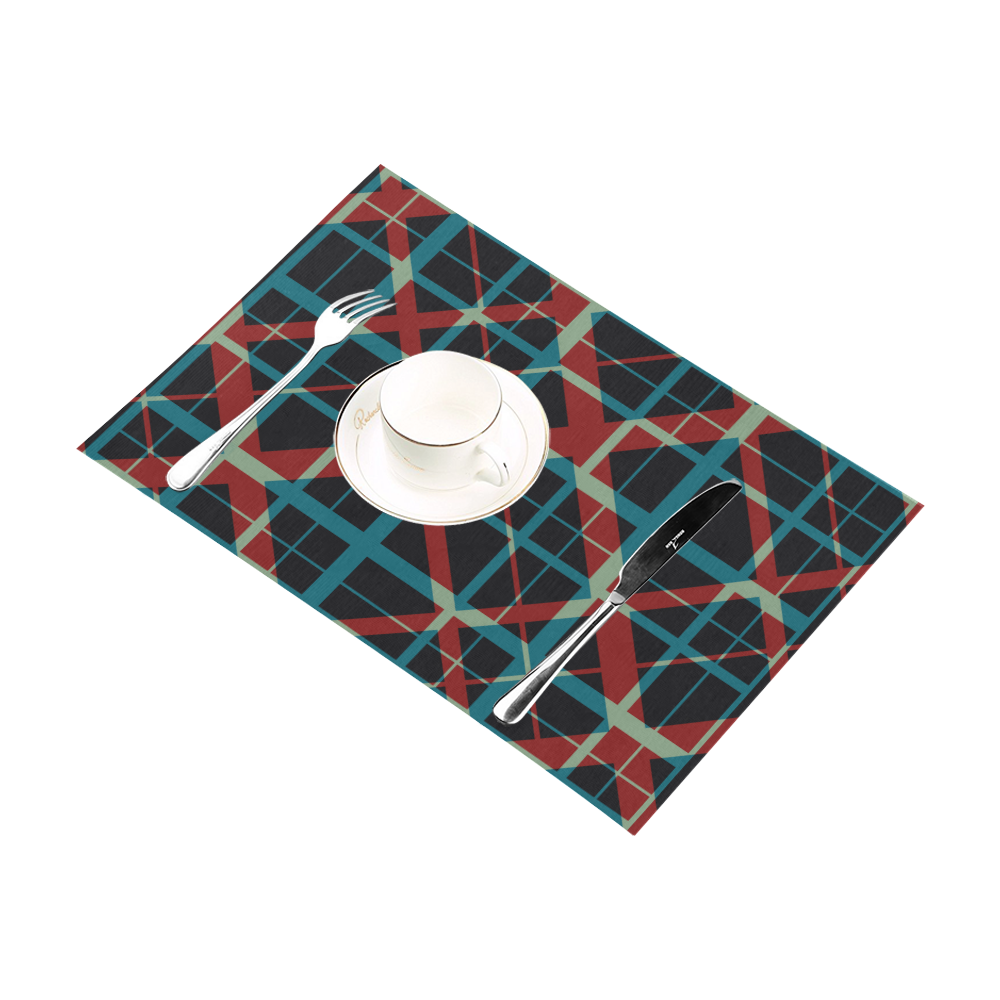 Plaid I Hipster style plaid pattern Placemat 12’’ x 18’’ (Set of 4)