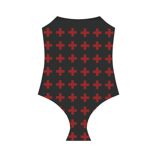 Punk Rock style Red Crosses Pattern design Rock style Strap Swimsuit ( Model S05)