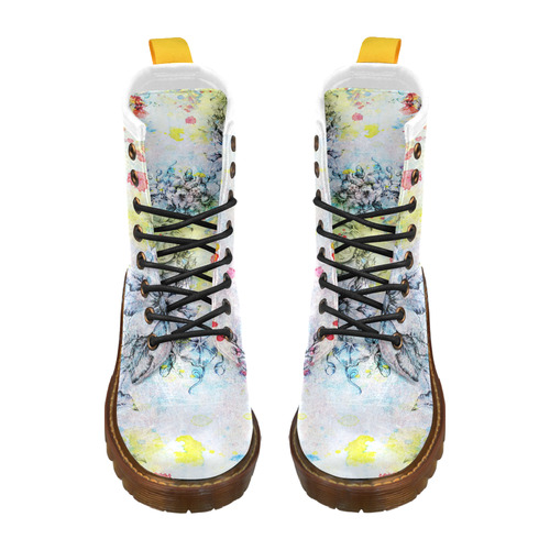 Flowers Wild 1 High Grade PU Leather Martin Boots For Women Model 402H