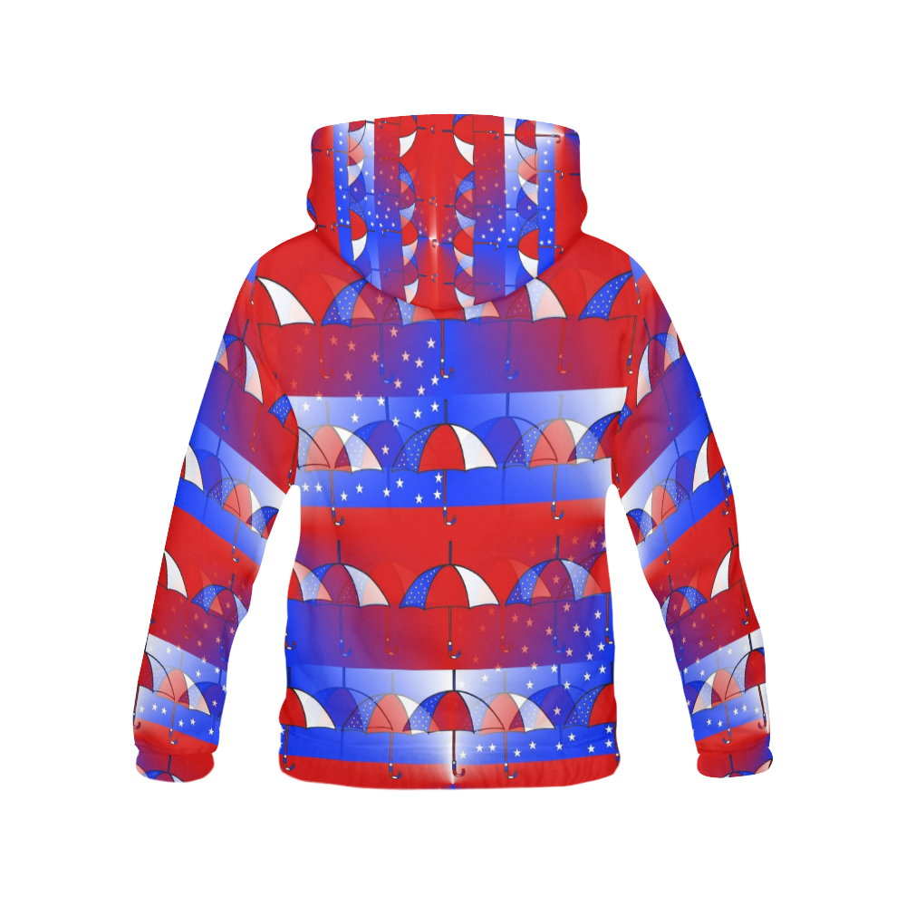 USA Umbrella Pop by Popart Lover All Over Print Hoodie for Women (USA Size) (Model H13)