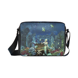 Underwater wold with mermaid Classic Cross-body Nylon Bags (Model 1632)