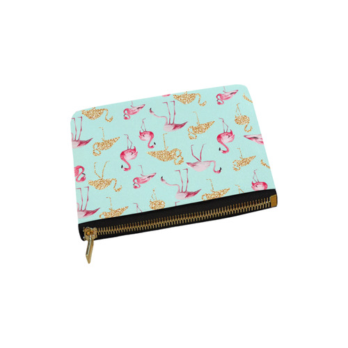 Flamingo (blue) Carry-All Pouch 6''x5''