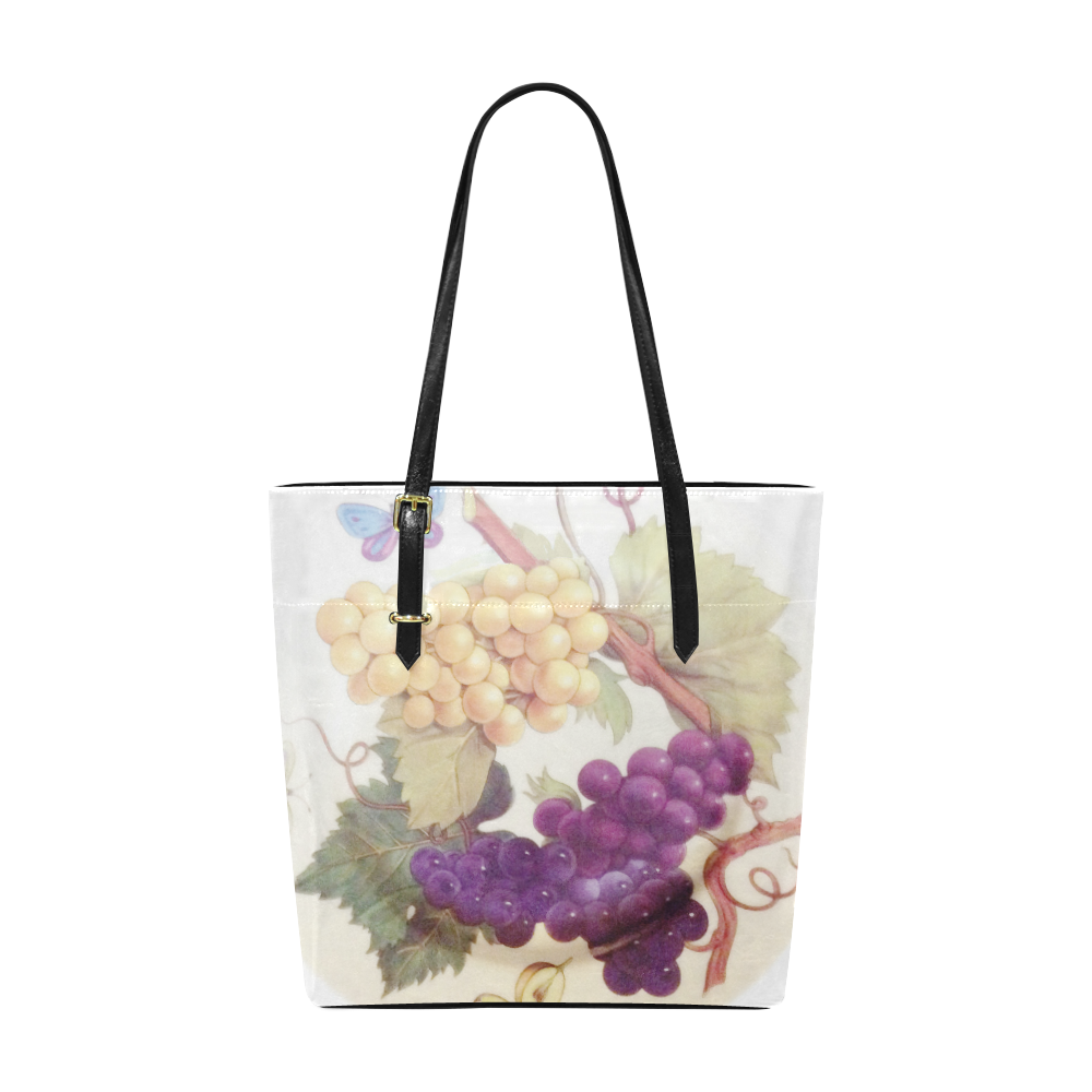 Purple Grapes Butterflies Vintage Floral Euramerican Tote Bag/Small (Model 1655)