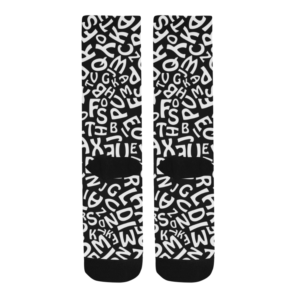 Alphabet Black and White Letters Trouser Socks