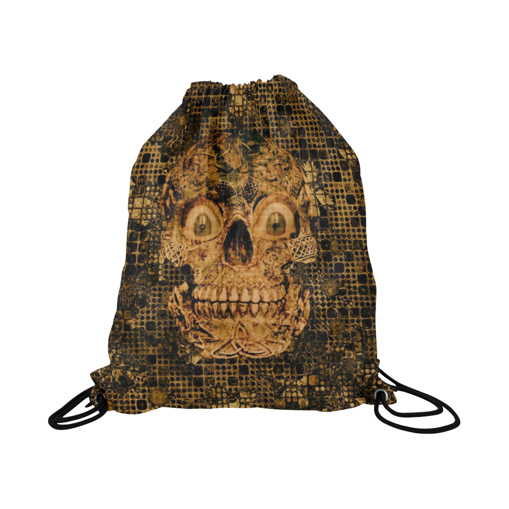 Stone and Metal Skull C by JamColors Large Drawstring Bag Model 1604 (Twin Sides)  16.5"(W) * 19.3"(H)