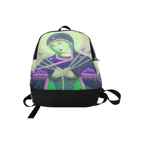 Virgin Mary Green Madonna Swords Christian Fabric Backpack for Adult (Model 1659)