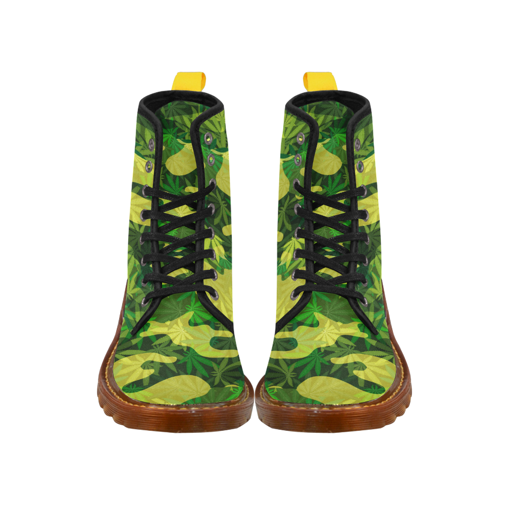 marijuana camouflage BOOTS Custom Canvas Boots For Women Model 1203H