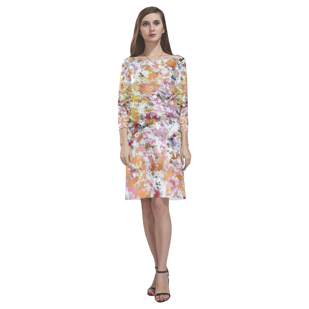 Fantasy Power Painting 1A by FeelGood Rhea Loose Round Neck Dress(Model D22)