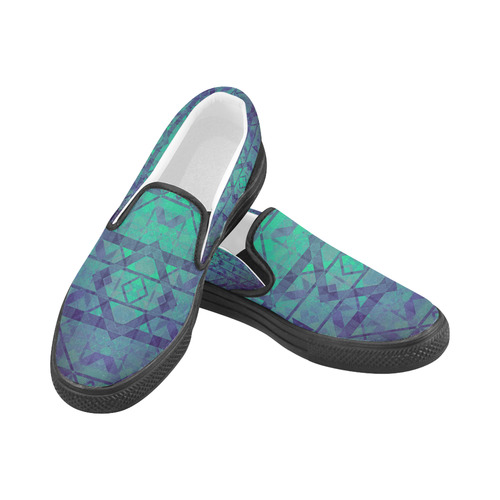 Sci-Fi Dream Geometric design Modern Women's Unusual Slip-on Canvas Shoes (Model 019)