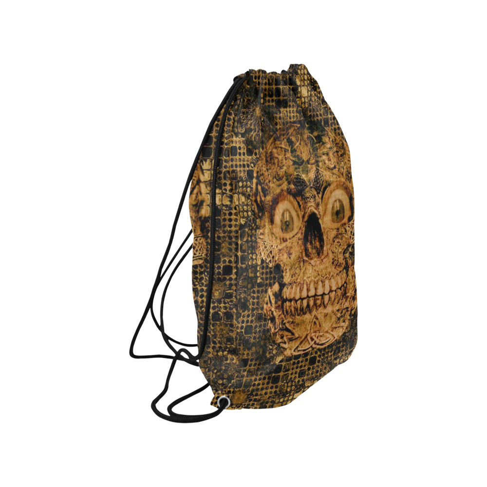 Stone and Metal Skull C by JamColors Small Drawstring Bag Model 1604 (Twin Sides) 11"(W) * 17.7"(H)