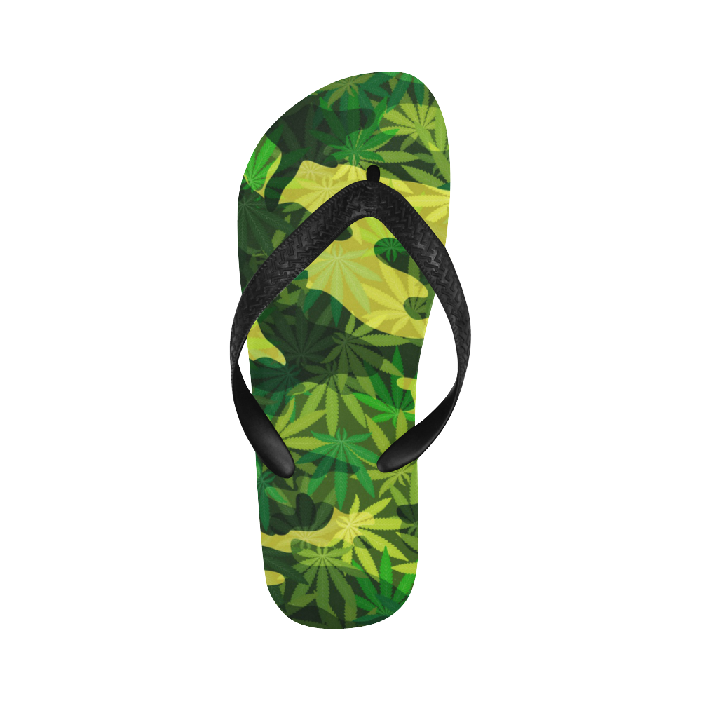 marijuana camouflage FLOPS Flip Flops for Men/Women (Model 040)