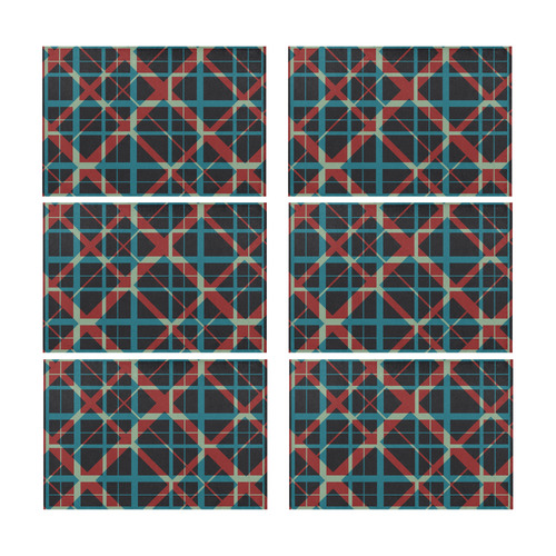 Plaid I Hipster style plaid pattern Placemat 12’’ x 18’’ (Set of 6)