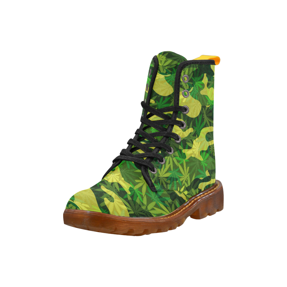 marijuana camouflage BOOTS Custom Canvas Boots For Women Model 1203H