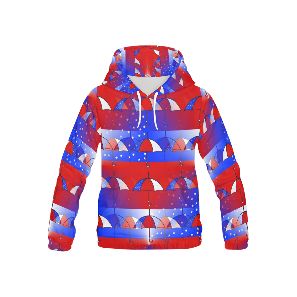 USA Umbrella Pop by Popart Lover All Over Print Hoodie for Kid (USA Size) (Model H13)