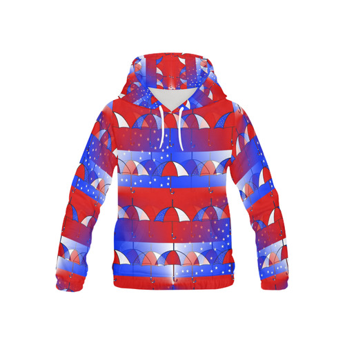 USA Umbrella Pop by Popart Lover All Over Print Hoodie for Kid (USA Size) (Model H13)