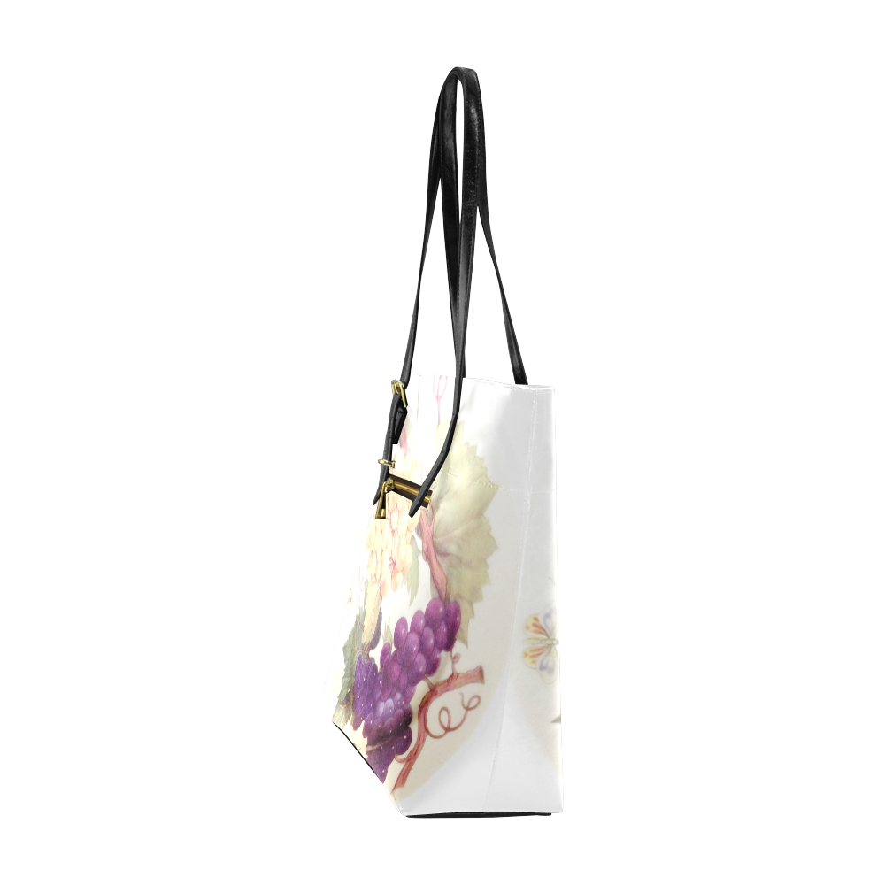 Purple Grapes Butterflies Vintage Floral Euramerican Tote Bag/Small (Model 1655)